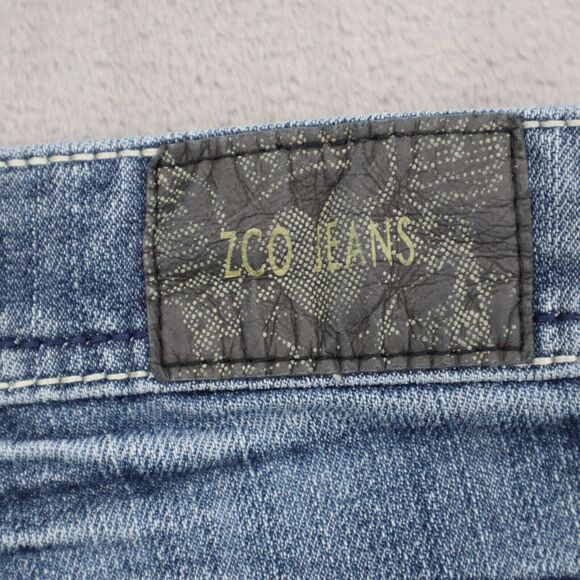 ZCO Pants Womens 9R Blue Denim Mid Rise Flat Front Bootcut Pockets Jeans - Picture 16 of 16